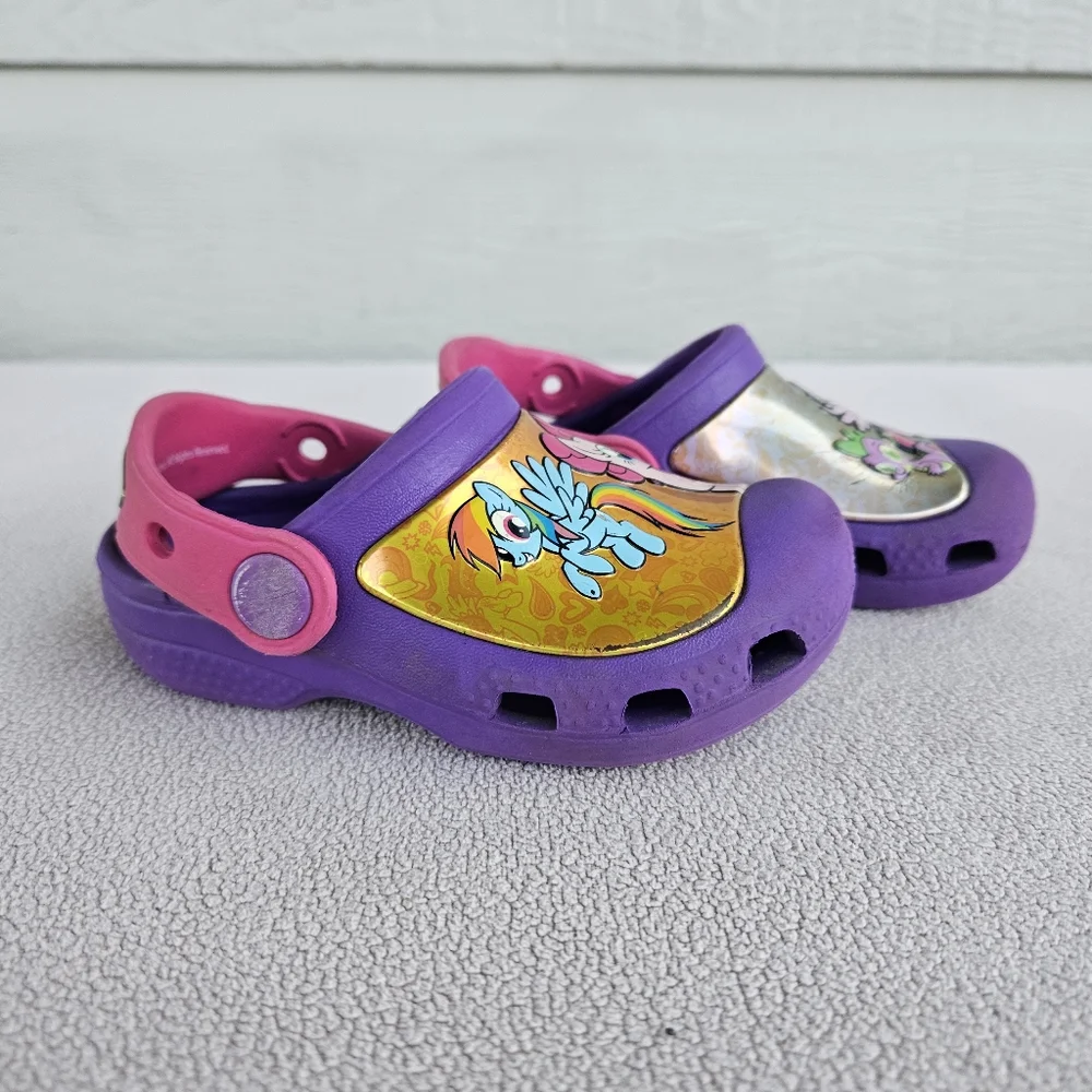 Crocs Clog Toddler SZ 6 Slip-On Purple My Little Pony Water Shoes Girl